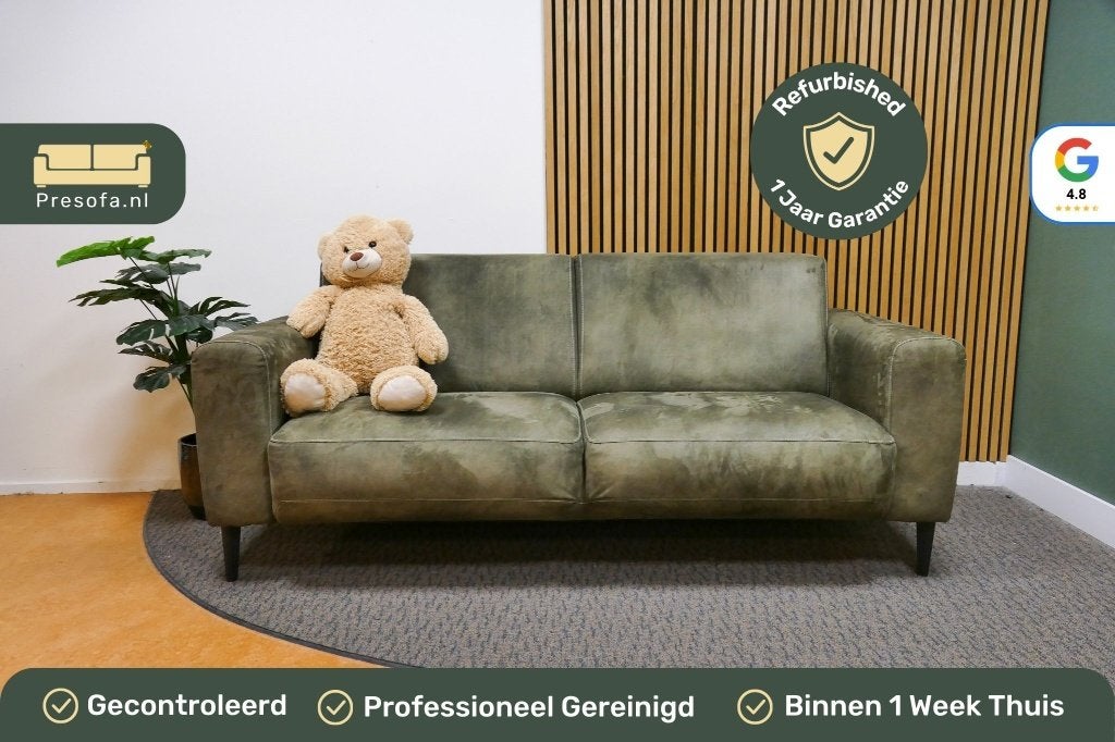 2,5 Zits Bank Microvezel Groen De Bommel [Refurbished], -, -, Driepersoons, 75 tot 100 cm
