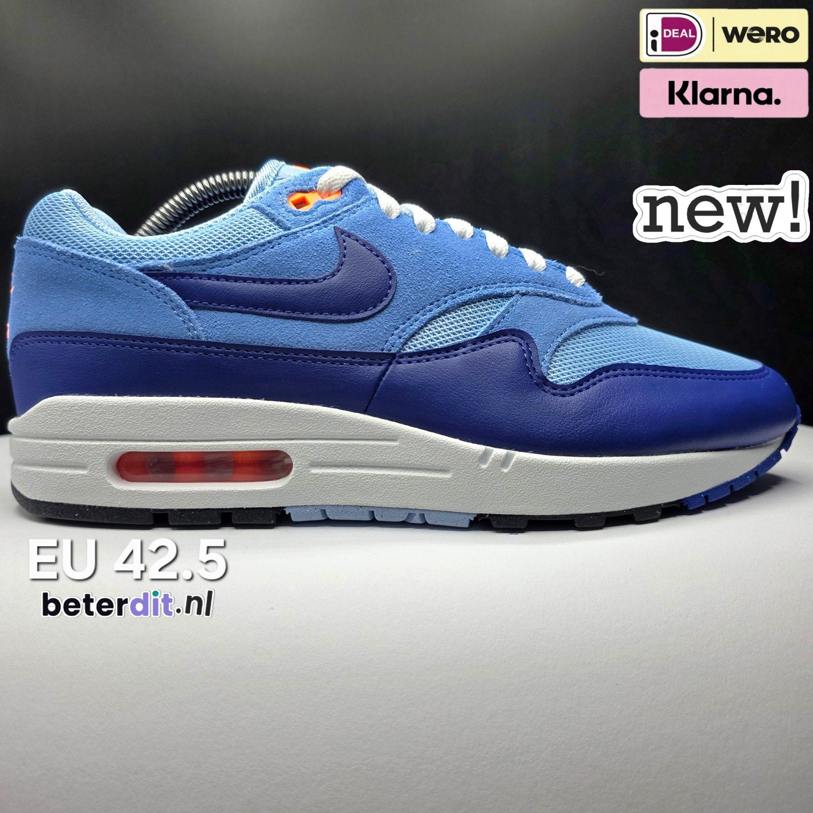 Nike Air Max 1 'Psychic Blue' Maat: 42.5, Nike air max, Beterdit, Nieuw, Ophalen of Verzenden