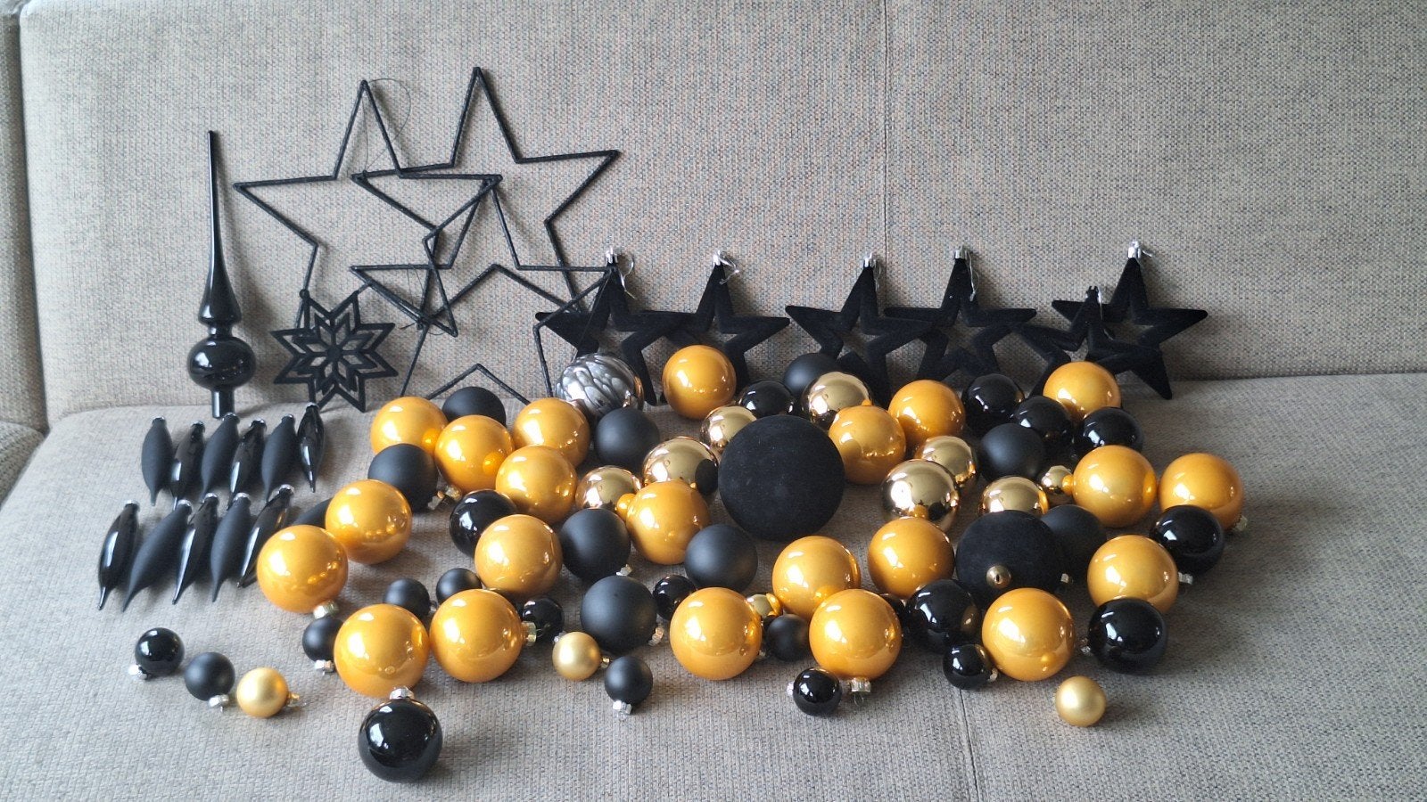Goud Zwart kerstdecoratie, Diversen, Ophalen, Zo goed als nieuw