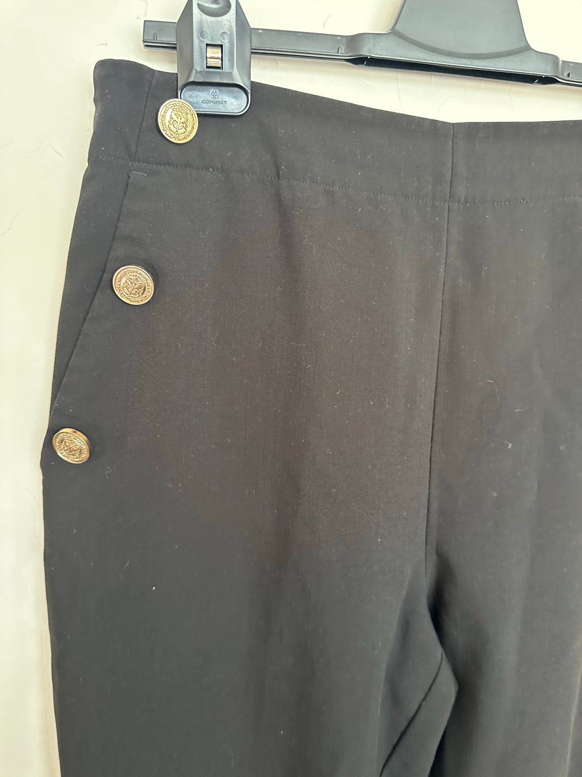 Zara Zwarte Broek met Gouden Knopen - Maat L, Ophalen, Zwart, Maat 42/44 (L), Lang