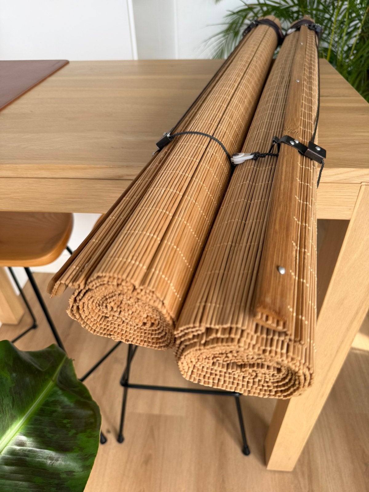 Set Bamboo rolgordijnen (120 cm), Ophalen, 120 cm, Zo goed als nieuw, Koordbediening
