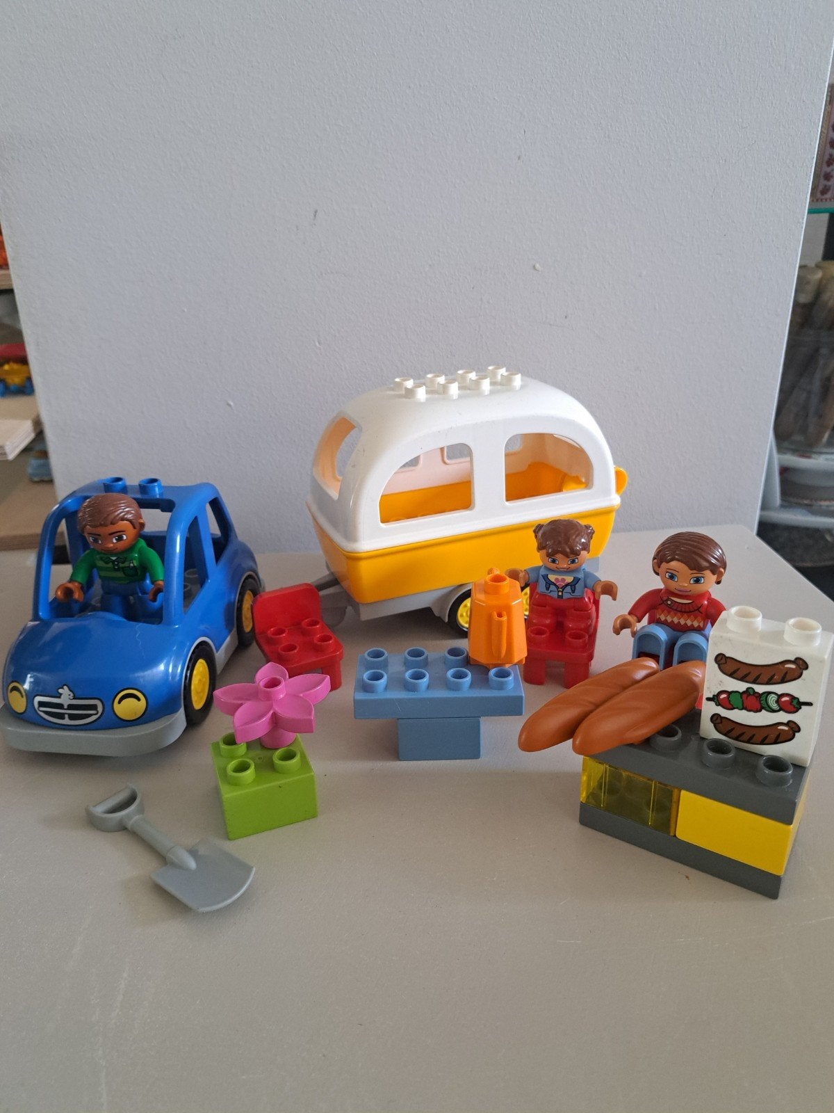 Lego duplo auto en caravan, Gebruikt, Overige thema's, Ophalen of Verzenden, Duplo