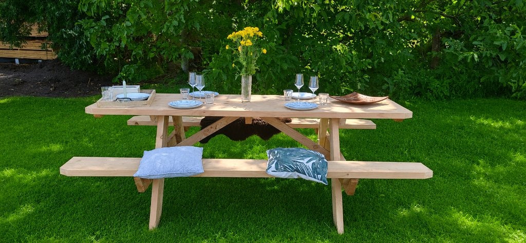 Picknicktafel Douglas of Eiken, Tuin en Terras, Picknicktafels, Ophalen, Nieuw, Rechthoekig, Hout