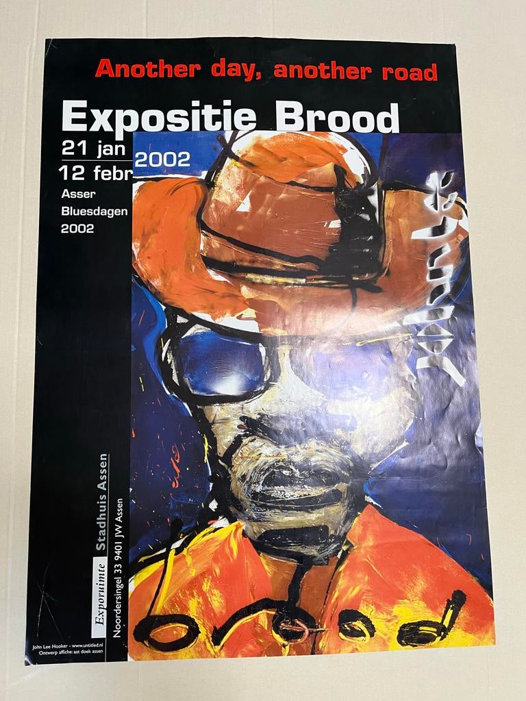 Herman Brood Expositie Poster - Asser Bluesdagen 2002, Verzamelen, Ophalen, A1 t/m A3, Muziek, Rechthoekig Staand