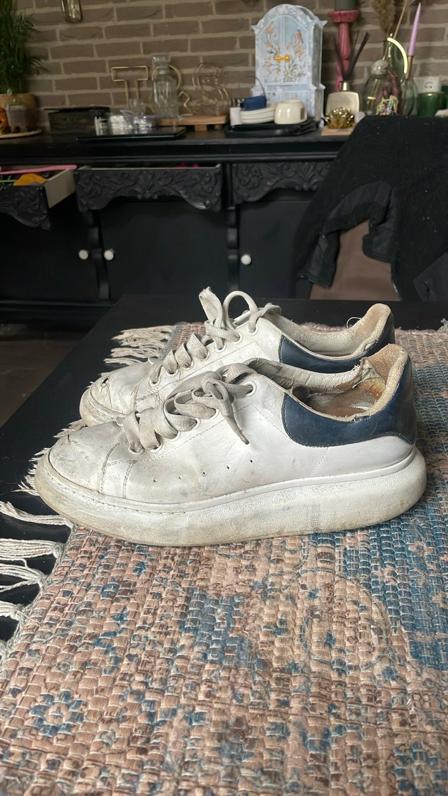 Alexander McQueen Sneakers, Ophalen of Verzenden, Gedragen, Wit, Sneakers of Gympen