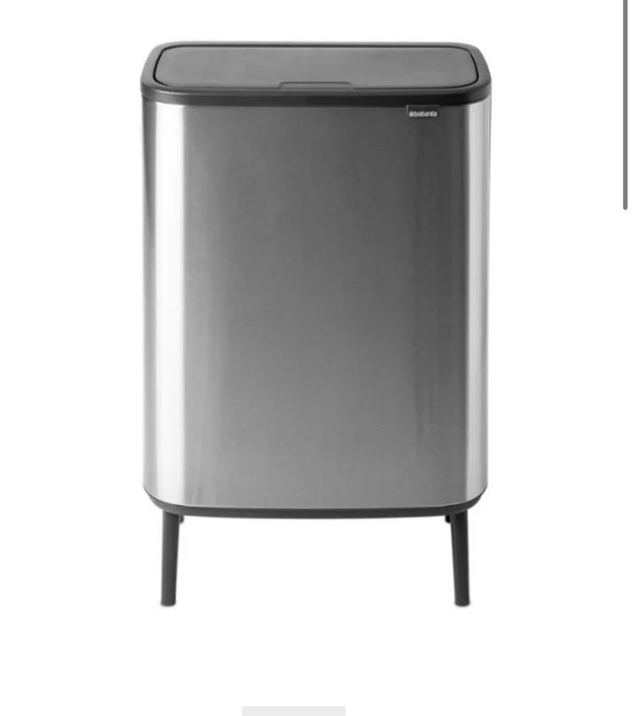 Brabantia Bo Touch Bin Hi Prullenbak - 60 liter - Matt Steel, Ophalen, 40 liter of meer, Zo goed als nieuw, Metaal