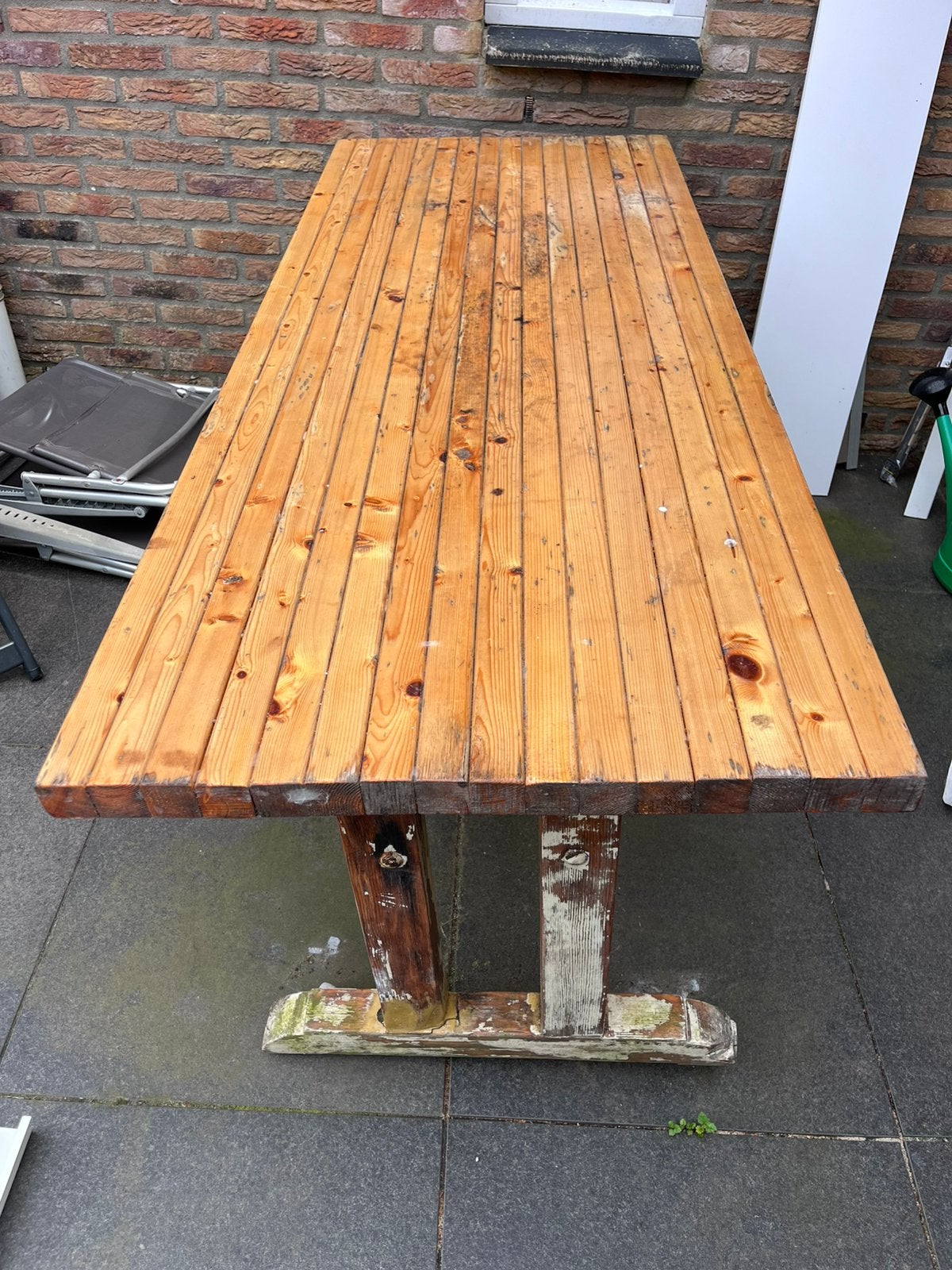 Gratis houten tuintafel, Tuin en Terras, Tuintafels, Ophalen, Gebruikt, Rechthoekig, Hout