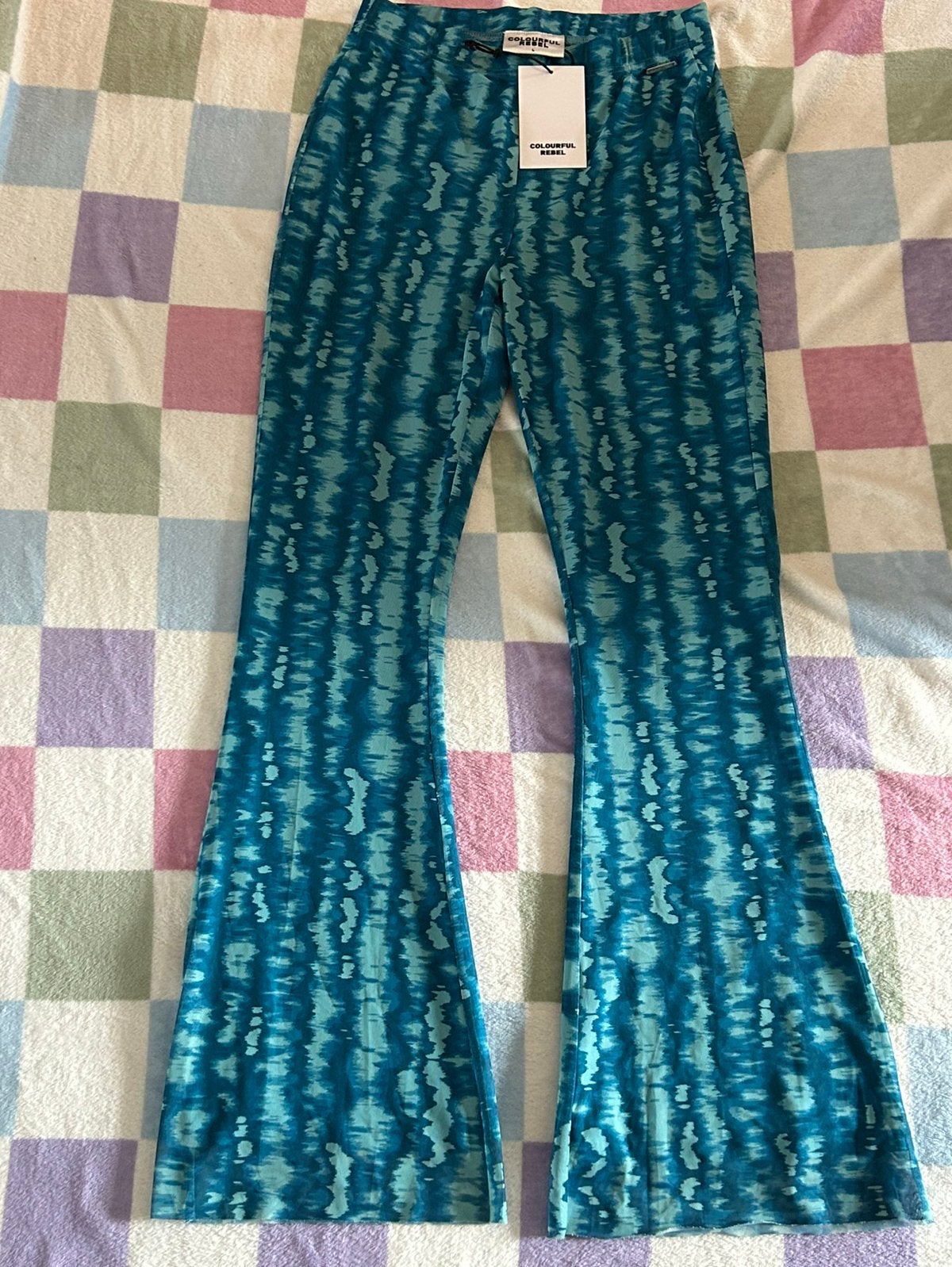 Colourful Rebel flared pants mesh blauw, maat L, Ophalen of Verzenden, Nieuw, Maat 42/44 (L), Blauw