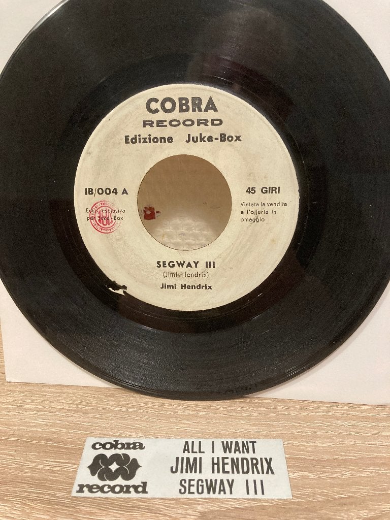 Jimi Hendrix segway III all I want Italië jukebox promo 7, Cd's en Dvd's, Ophalen of Verzenden, Gebruikt, 7 inch, Pop