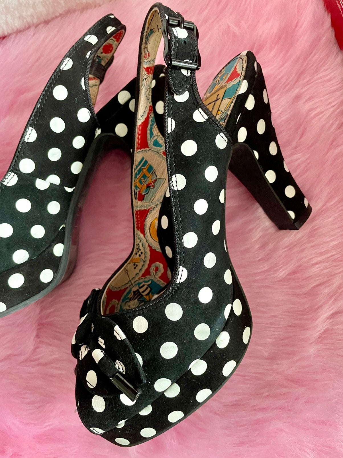 Miss L’Fire polkadot Pin Up, 50’s retro hakken, Kleding | Dames, Zwart, Nieuw, Ophalen of Verzenden, Schoenen met hoge hakken