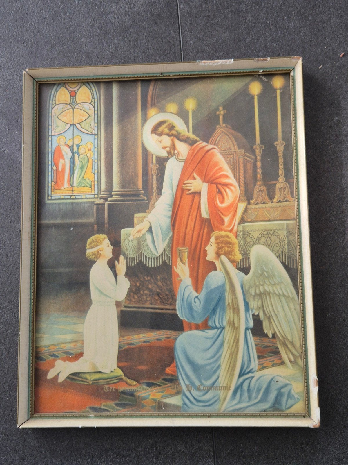 religieuze prent/schilderij, Antiek en Kunst, Antiek | Religie, Ophalen of Verzenden