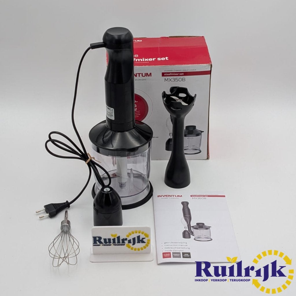 Inventum MX350B Staafmixer keukenmachine set - Nieuw, Inventum, Nieuw, Info@inventum.eu, Inventum Huishoudelijke Apparaten B.V., Edisonweg 8, 4207 HE Gorinchem, Nederland