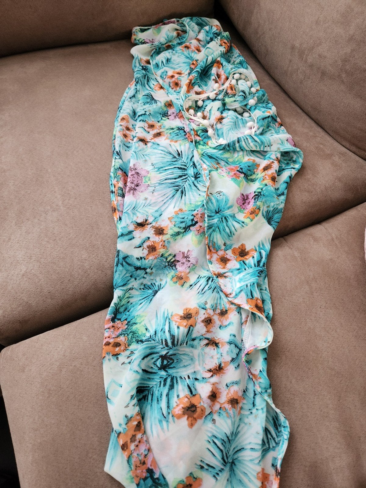 Zomerse Kimono/Stranddoek met Tropische Print - Maat S, Kleding | Dames, Ophalen of Verzenden, Zo goed als nieuw, Meerkleurig