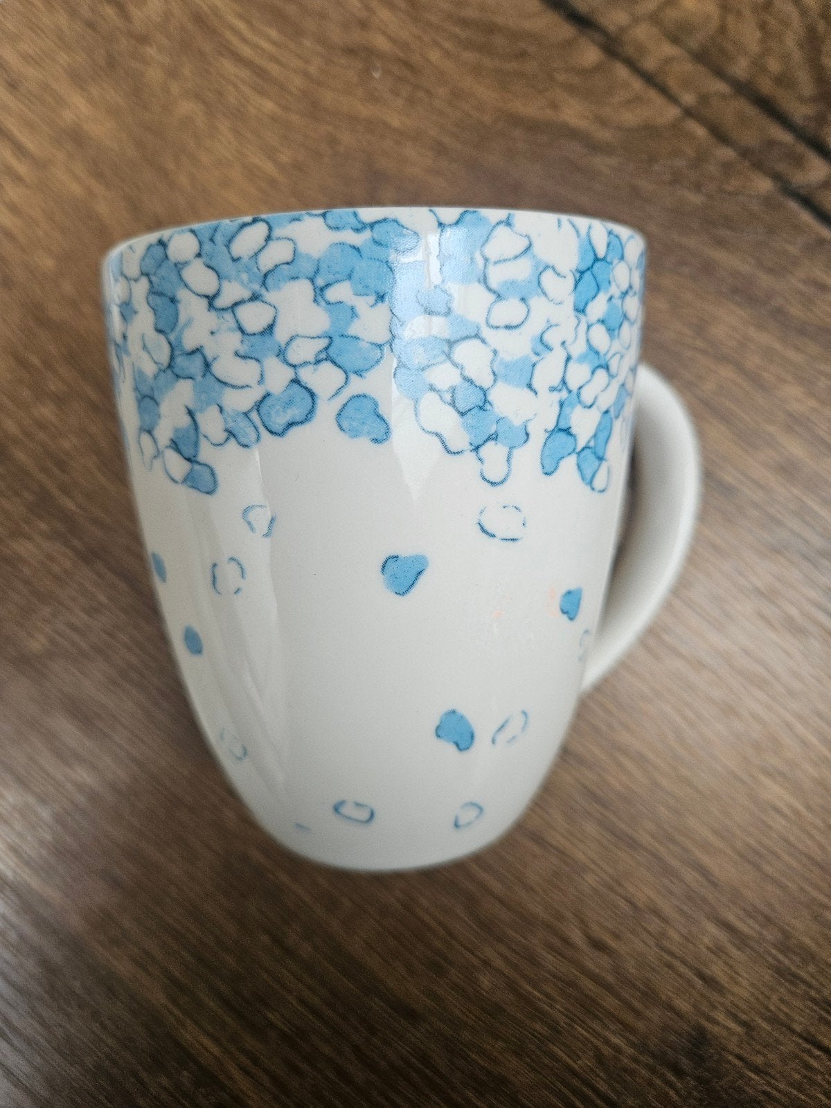 D.E. Mok met blauwe muisjes. Geboortemok, Gebruikt, Overige merken, Keramiek, Modern