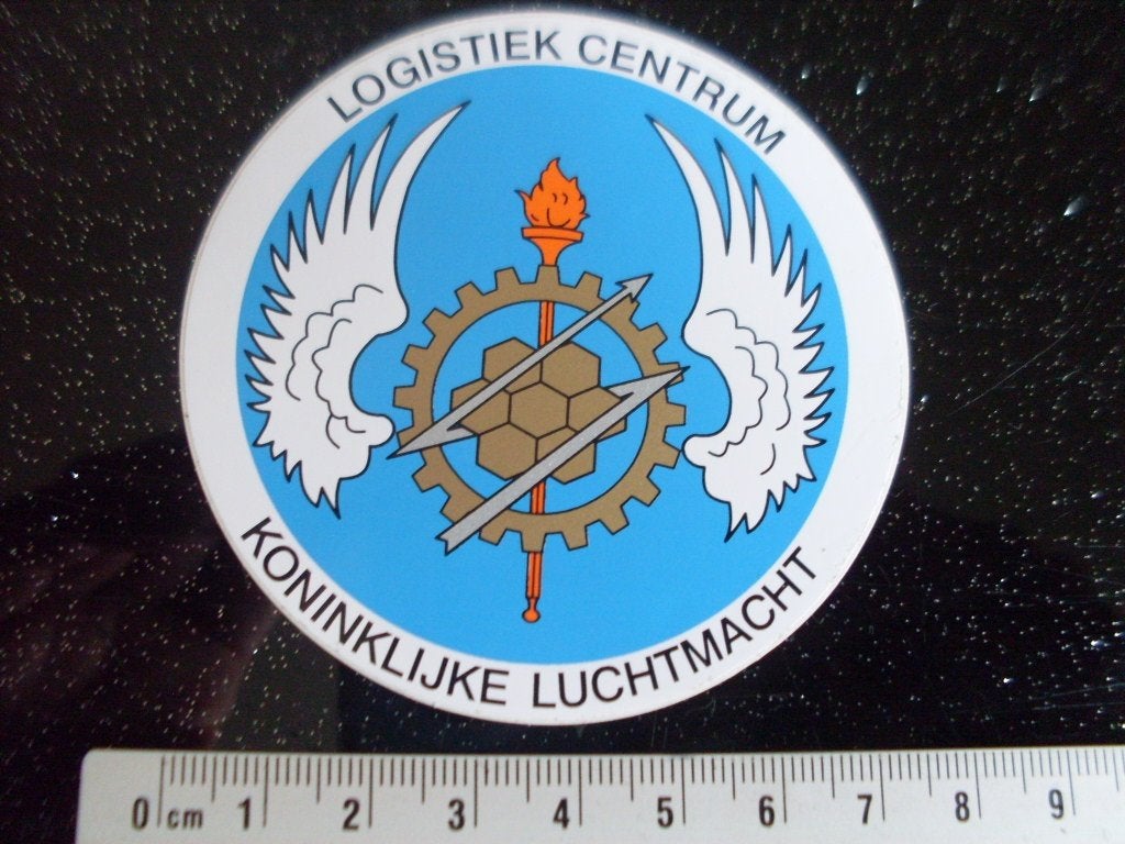 sticker logistiek centrum koninklijke luchtmacht logo KLu, Verzenden, Zo goed als nieuw, Bedrijf of Vereniging