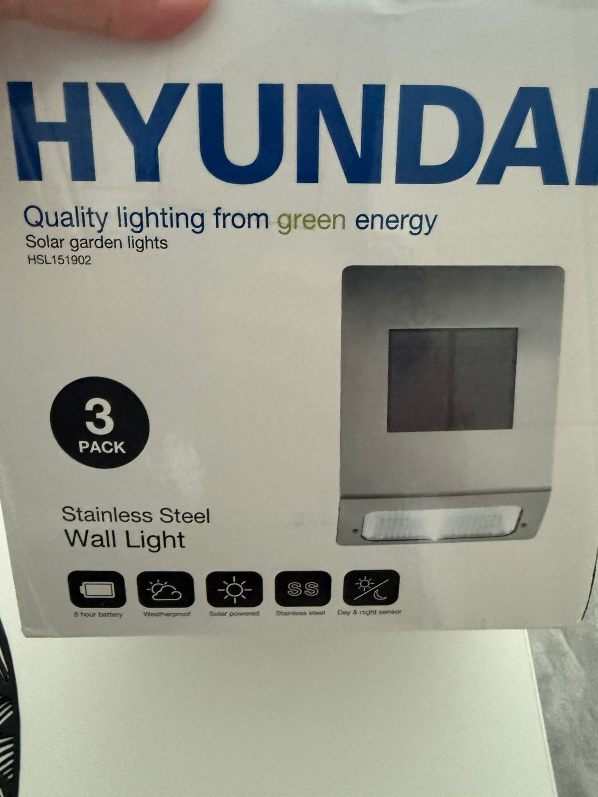 Nieuw solarlamp tuinlamp hyundai solarlamp rvs Led, Tuin en Terras, Buitenverlichting, Zonne-energie, Minder dan 50 watt, Wandlamp