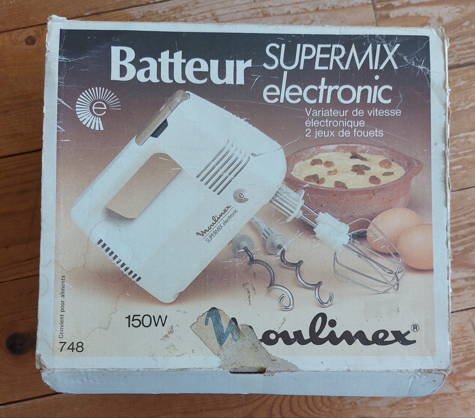 Moulinex Handmixer - Vintage, Minder dan 1 liter, Ophalen of Verzenden, Gebruikt, 3 snelheden of meer