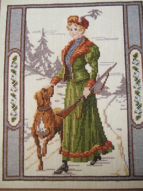 Borduurpatroon  Vrouw met hond  nr 5918, Verzenden, Nieuw, Handborduren, Patroon