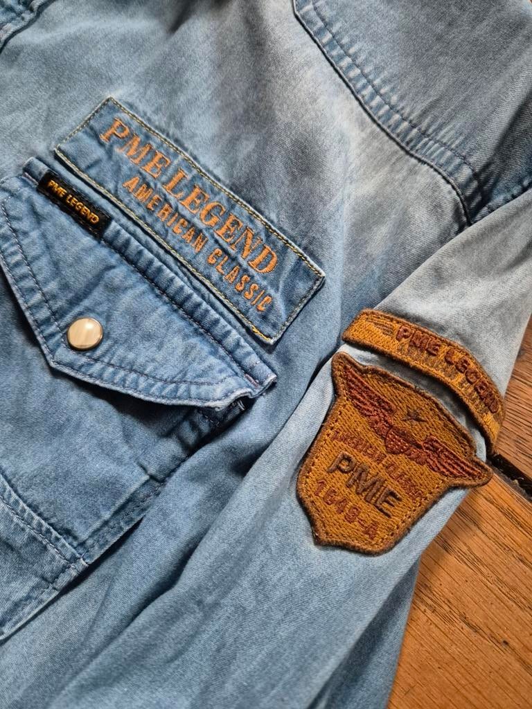 Pme Legend Pall Mall jeans Spijkerblouse maat L, Kleding | Heren, Overhemden, Blauw, ., Ophalen of Verzenden, Zo goed als nieuw