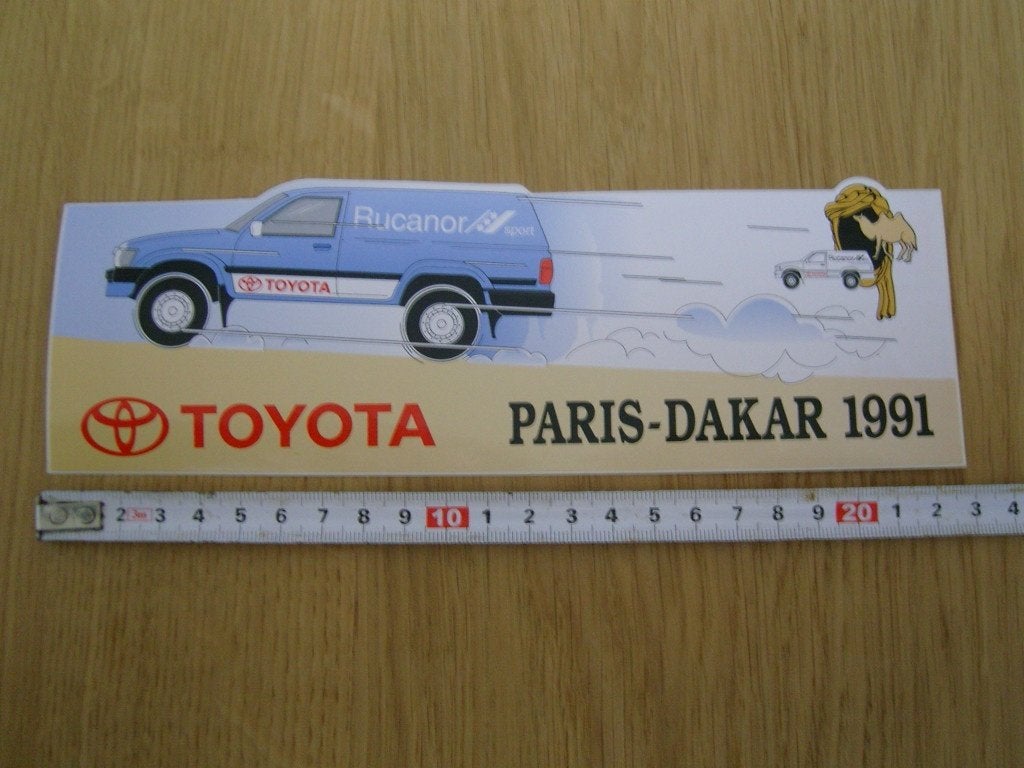 sticker TOYOTA paris - dakar 1991 *, Ophalen of Verzenden, Zo goed als nieuw