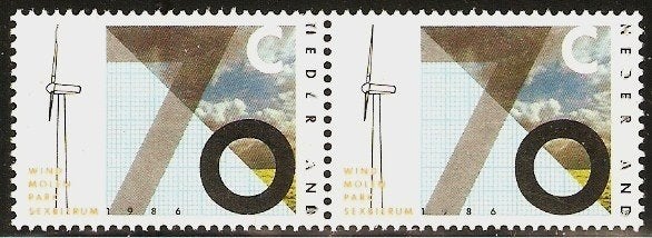 Nederland 1347 paartje h windmolen., Verzenden, Postfris