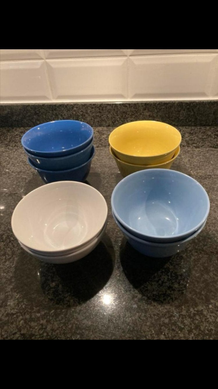 9X AARDEWERK PAP- / COMPOTE SCHAALTJES - KOMMETJES, Gebruikt, Ophalen of Verzenden, Schaal of Schalen, Overige stijlen