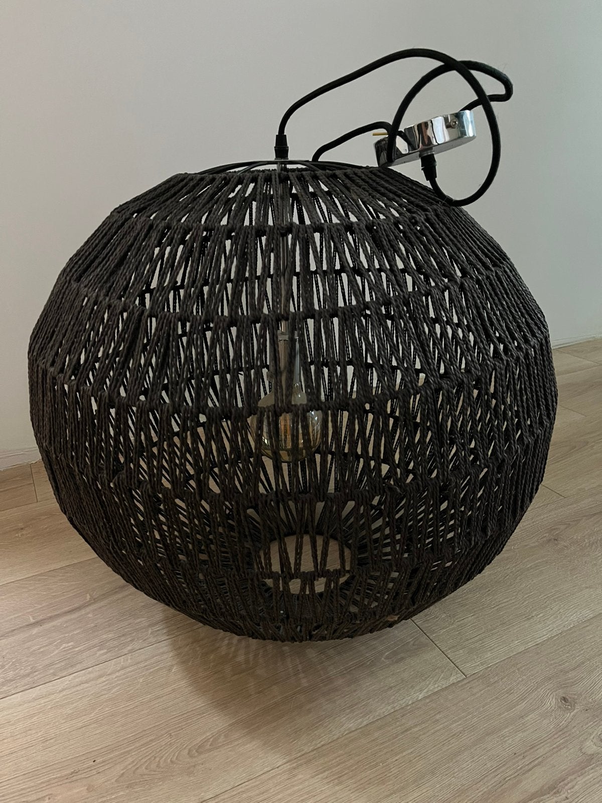 Grote hanglamp, Huis en Inrichting, Ophalen, Gebruikt, Textiel, E27 (groot)