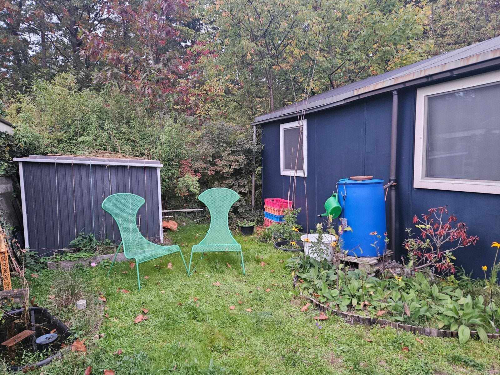 2 stapelbare metalen tuinstoelen, Tuin en Terras, Ophalen, Gebruikt, Metaal