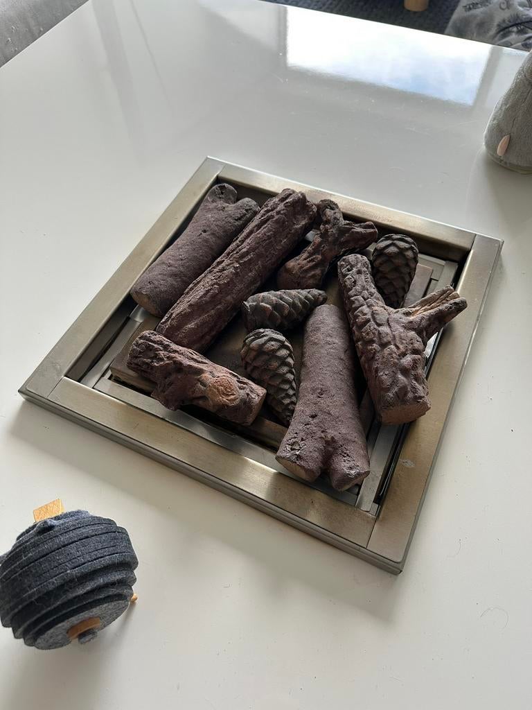 Salontafel RVS bio ethanol haard 38 x 38cm inbouw 120 120cm, Ophalen, 100 tot 150 cm, Zo goed als nieuw, Minder dan 50 cm