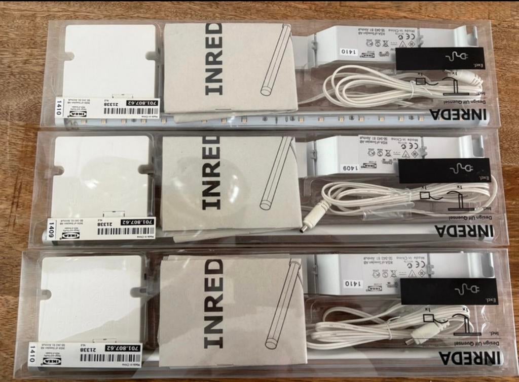 Ikea Kastverlichting: 3x LED, 3x snoer, 1x driver (Nieuw), Ophalen of Verzenden, Nieuw
