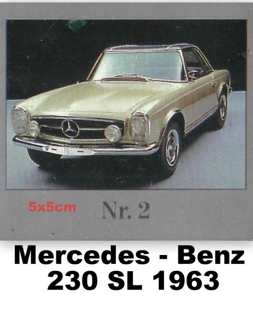 Vp39 verzamelplaatje 2 -- mercedes benz 230 sl ---- 1963, Ophalen of Verzenden, Zo goed als nieuw, Auto's
