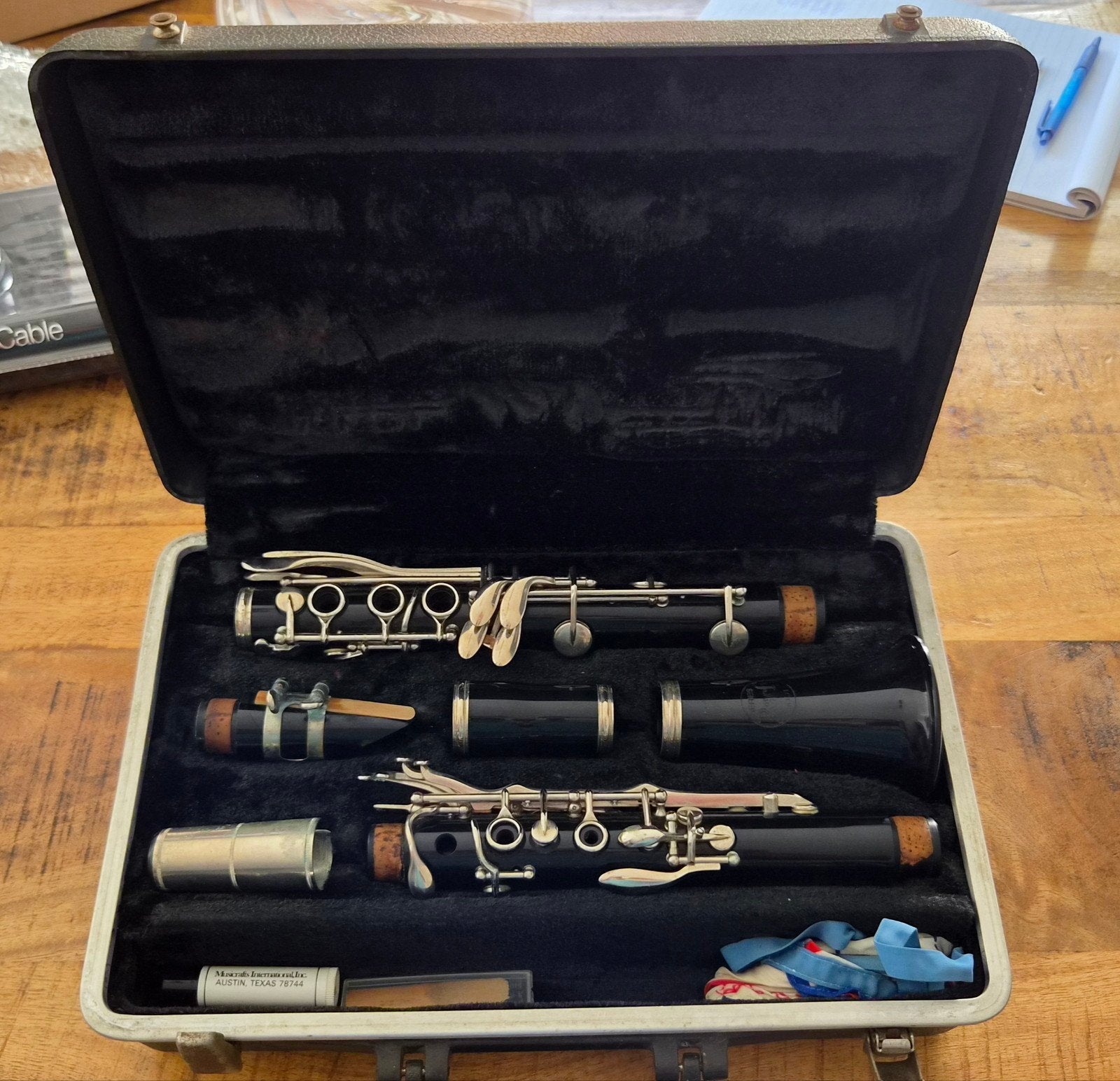 Bach klarinet met koffer-Vintage, Bes-klarinet, Kunststof, Gebruikt, Ophalen of Verzenden