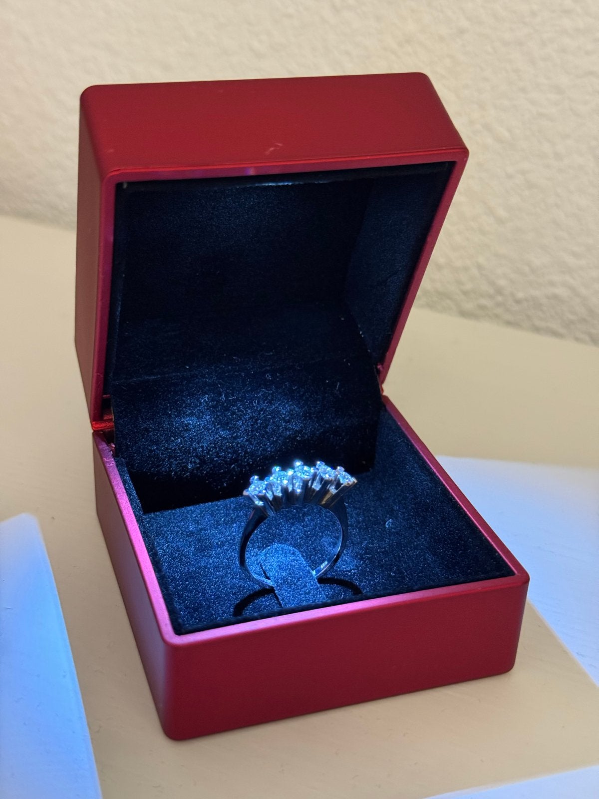 14K Witgouden Diamanten Ring, Ophalen, Wit, Zo goed als nieuw, 17 tot 18