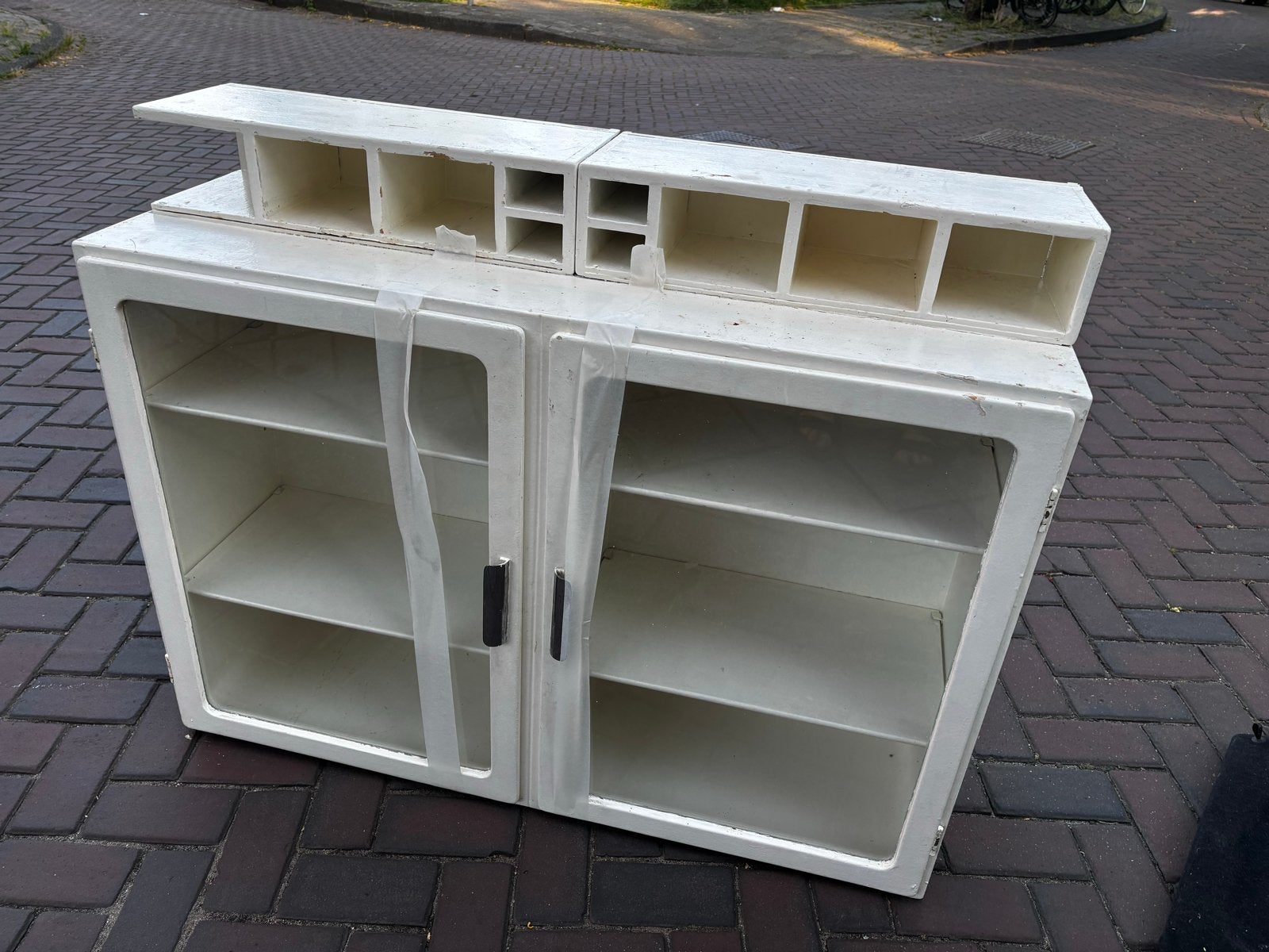 Piet Zwart Bruynzeel Keuken Vitrinekasten - Set van 2, Huis en Inrichting, Ophalen, Gebruikt, 100 tot 150 cm, Minder dan 100 cm