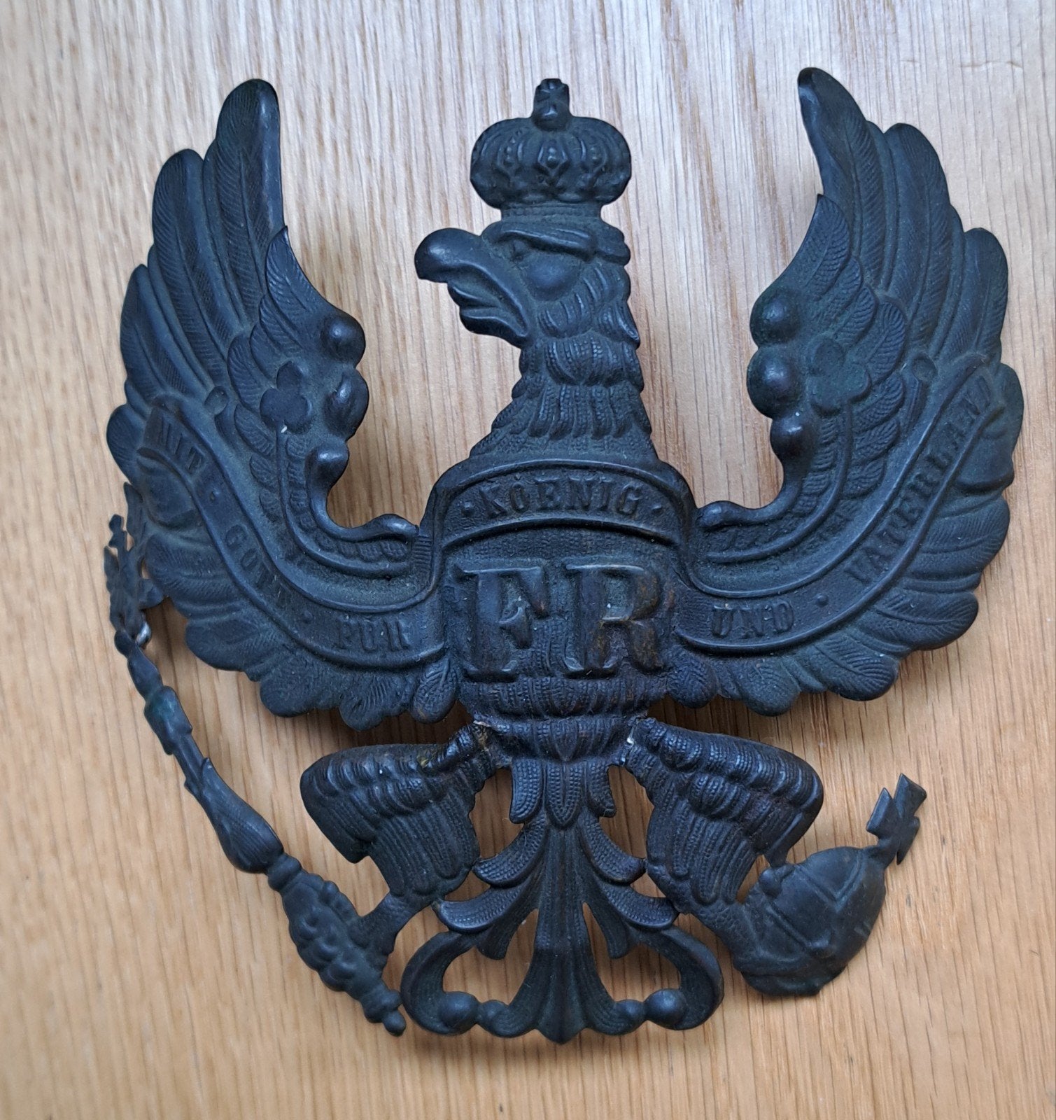 Originele helmplaat van Pickelhaube, Verzamelen, Ophalen of Verzenden, Landmacht