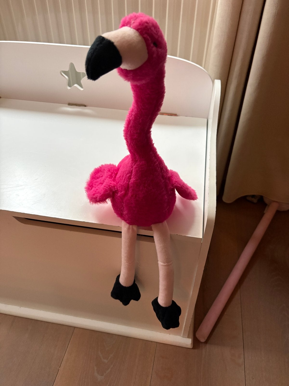 Pratende Roze Flamingo Knuffel, Gebruikt, Overige merken, Met geluid, Overige karakters