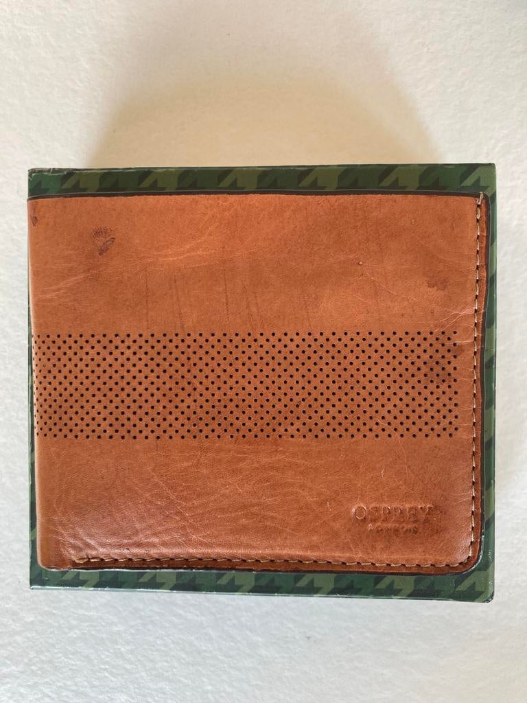 Heren Portemonnee Osprey London, Ophalen of Verzenden, Zo goed als nieuw, Bruin, Leer