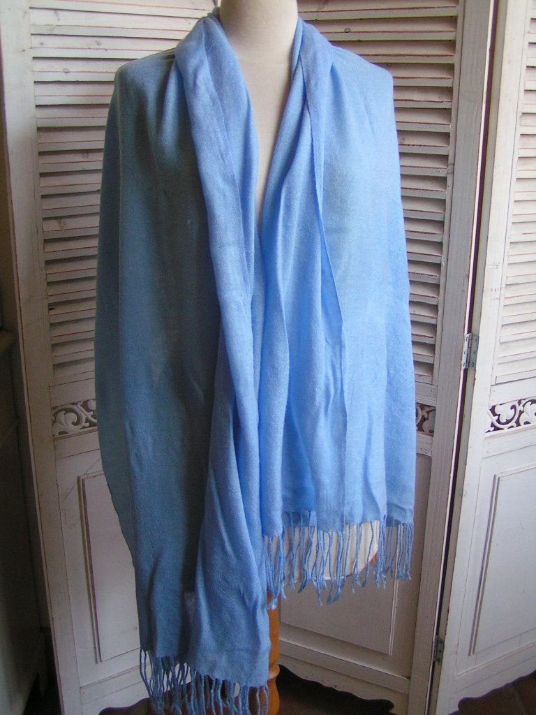 blauwe sjaal nr YY 1161, Verzenden, Zo goed als nieuw, Maat 46/48 (XL) of groter, Sjaal