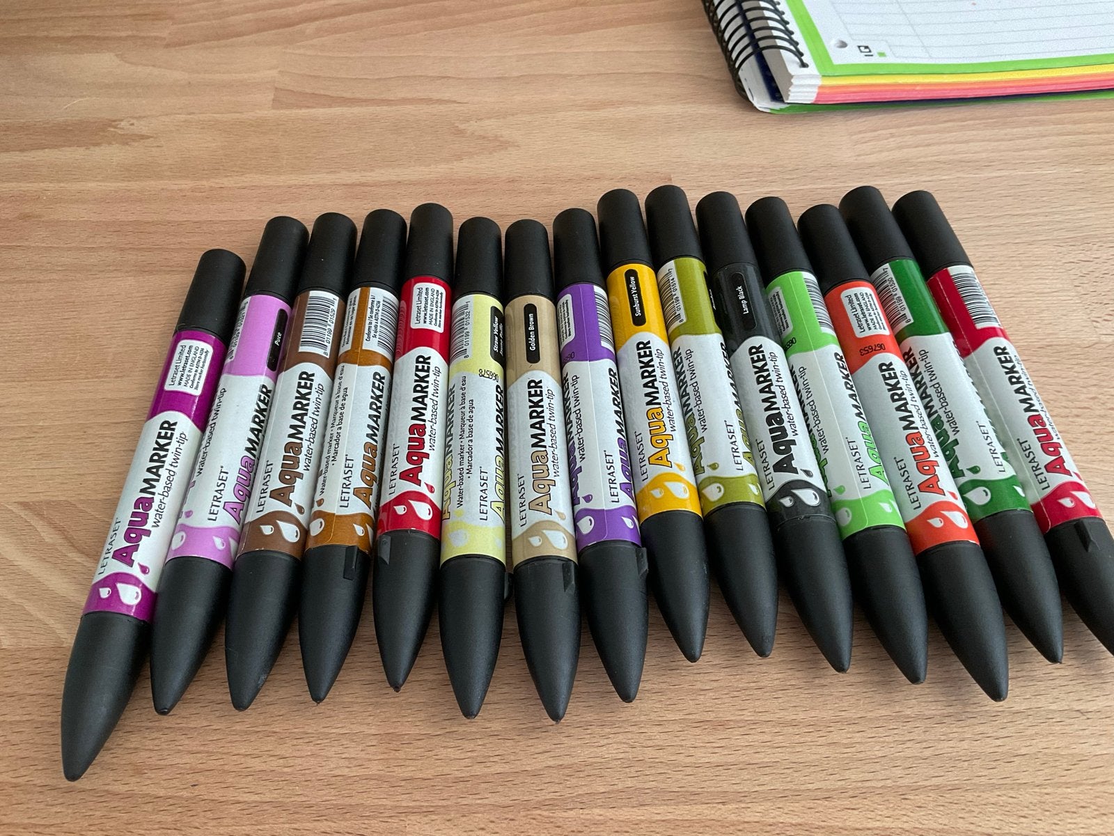 Grote set Letraset AquaMarkers, Spectrum Noir en Ecoline, Hobby en Vrije tijd, Tekenen, Ophalen of Verzenden, Gebruikt, Potlood of Stift