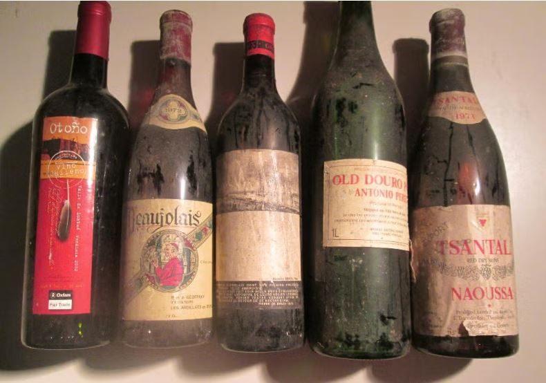 5 oude rode Wijnen van de jaren 70-80, Frankrijk, Ophalen of Verzenden, Zo goed als nieuw, Rode wijn