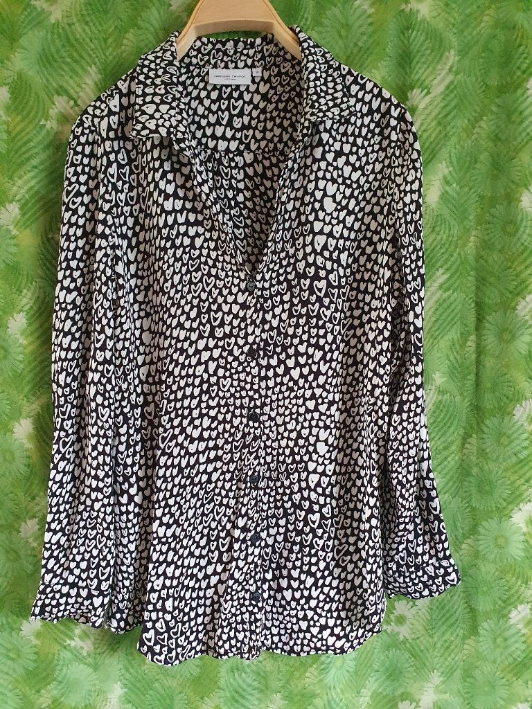 Fabiene Chapot Hartjes Blouse Maat 38 Nieuwstaat, Fabienne Chapot, Ophalen of Verzenden, Zo goed als nieuw, Maat 38/40 (M)