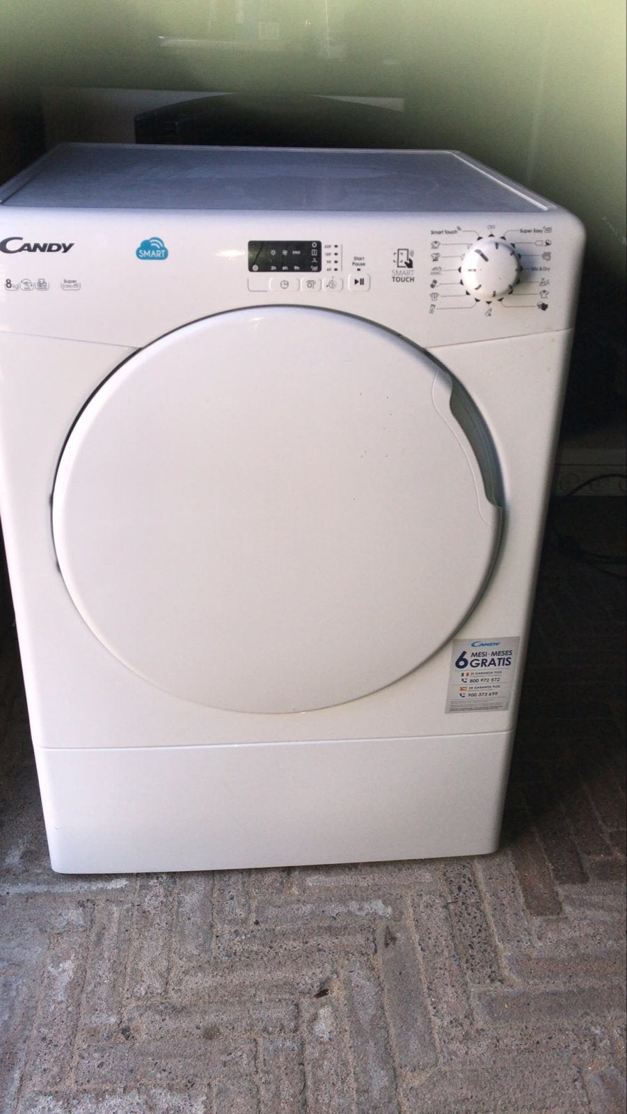 Candy Smart 8 kg droger - Zo goed als nieuw, Witgoed en Apparatuur, 8 tot 10 kg, Ophalen, Zo goed als nieuw