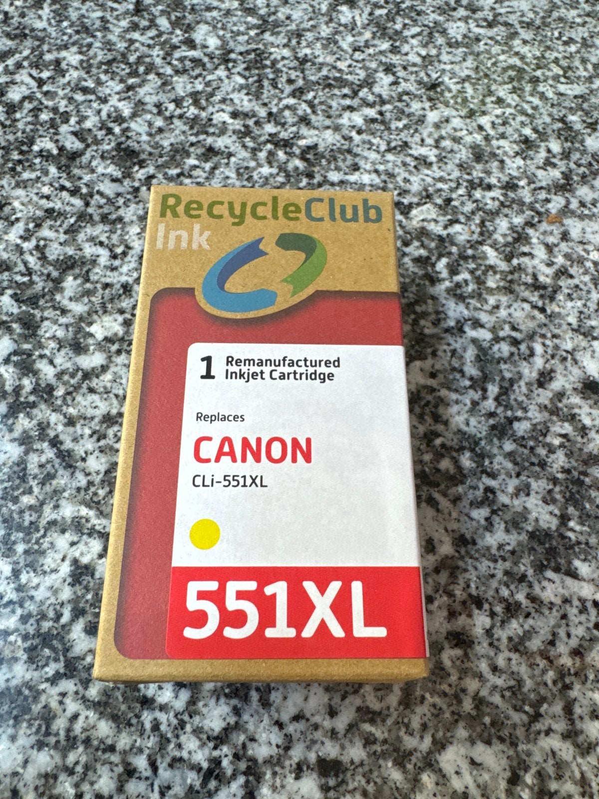 RecycleClub Ink Cartridge - Vervangt Canon CLI-551XL Geel, Ophalen of Verzenden, Nieuw, Cartridge