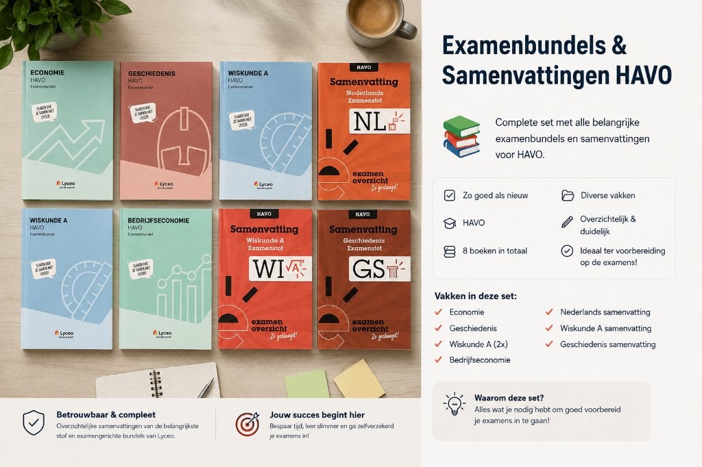 CE / SE 4e & 5e Examenboeken Lyceo & Examenoverzicht HAVO, Boeken, Schoolboeken, Ophalen of Verzenden, Zo goed als nieuw, HAVO
