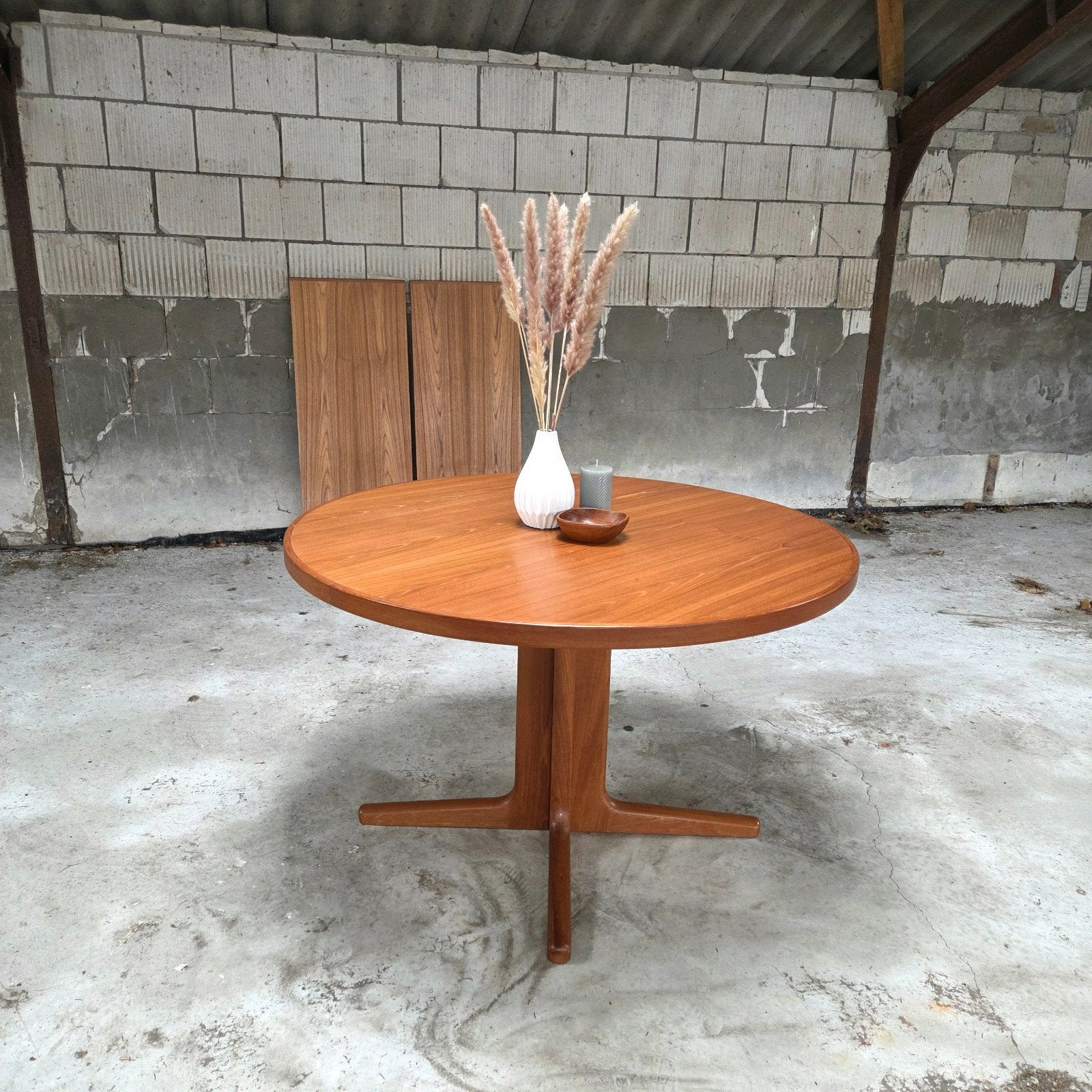 Vejle Stolefabrik, vintage Deense verlengbare tafel teak, Ophalen, Gebruikt, 100 tot 150 cm, Vijf personen of meer