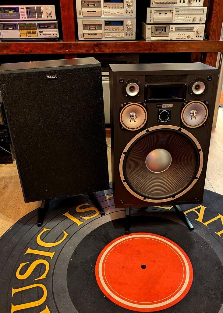 WEGA DISCO 1 SET • 16 INCH WOOFERS • VINTAGE •, Audio, Tv en Foto, Luidsprekers, Ophalen, Wega Disco 1, Grote Vintage luidsprekers