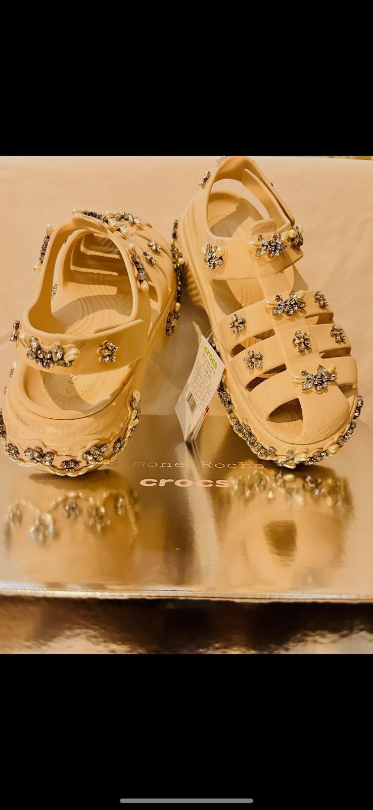 Simone Rocha Crocs 39/40 exclusive edition, Beige, Nieuw, Sandalen of Muiltjes, Ophalen of Verzenden