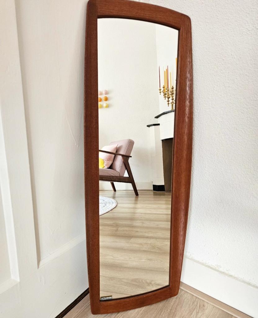 60s teak spiegel Zweeds design Uno & Östen Luxus spiegel, Huis en Inrichting, Woonaccessoires | Spiegels, .., Gebruikt, Uno & Östen Kristiansson Luxus