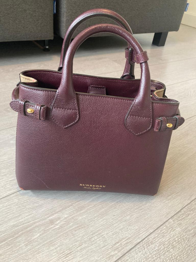 Burberry Mini Tas - Bordeauxrood Leer, Ophalen of Verzenden, Zo goed als nieuw, Overige kleuren, Handtas