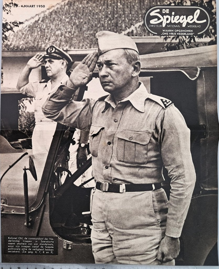 Leger Indië 1950; Kol. Ohl neemt afscheid in Soerakarta, Verzamelen, Verzenden, 1940 tot 1960, Gebruikt, Overige onderwerpen